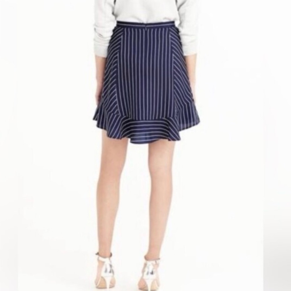 J. Crew Navy and White Striped Mini Skirt